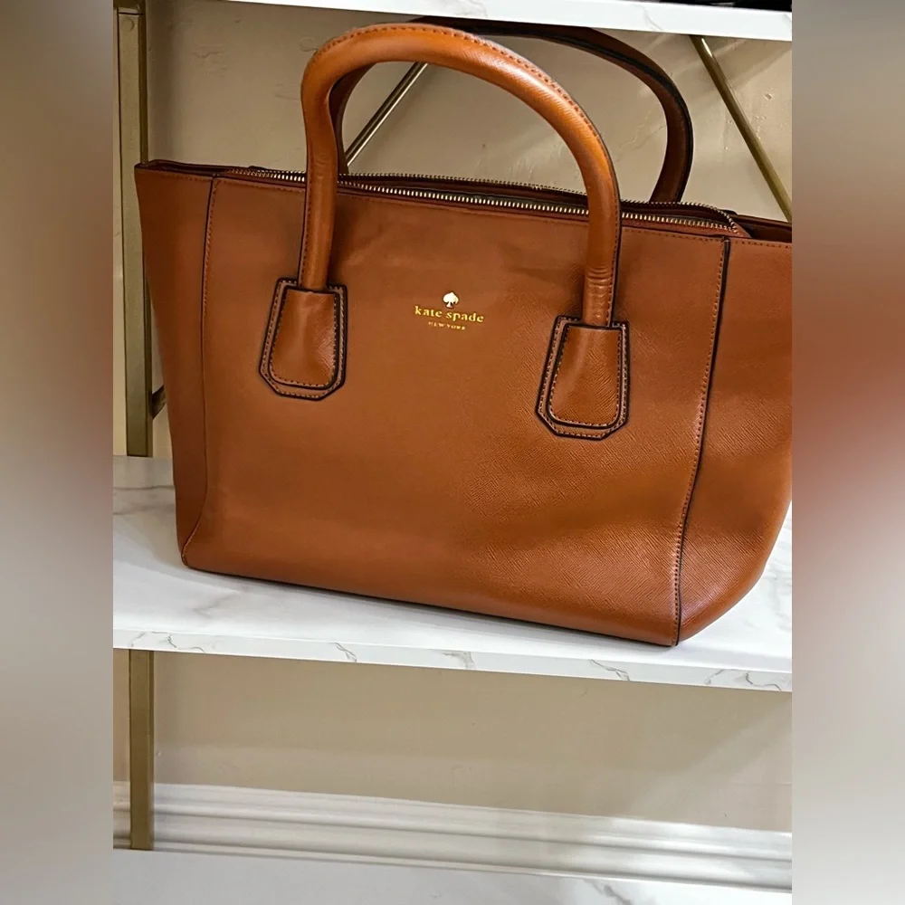 Kate Spade Tan Leather Tote - Picture 1 of 7